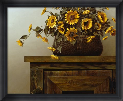 Framed Sunflower Basket Print