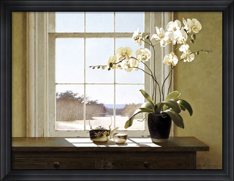 Framed Orchids In The Window 2 Print