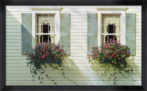 Framed Windows With Flowerboxes Print