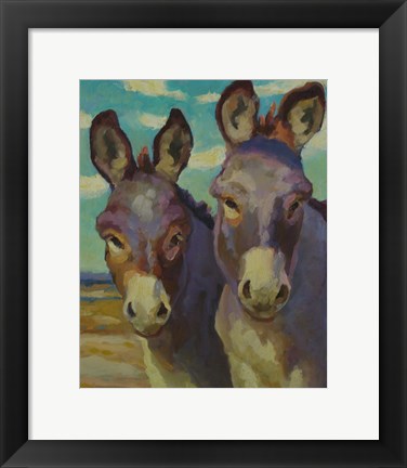 Framed Just Looking Burros Print