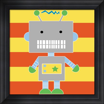 Framed Robot - Stripes Print