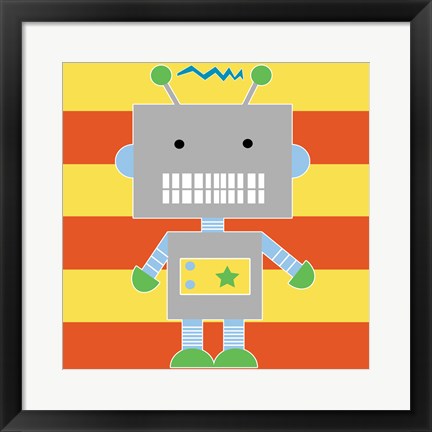 Framed Robot - Stripes Print