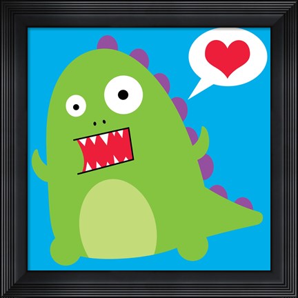 Framed Dinosaur - Blue Print