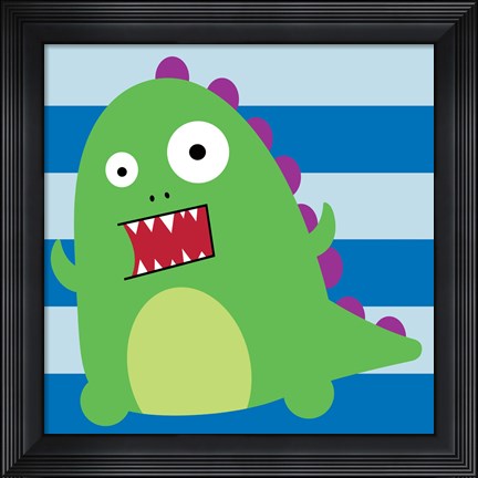 Framed Dinosaur - Stripes Print