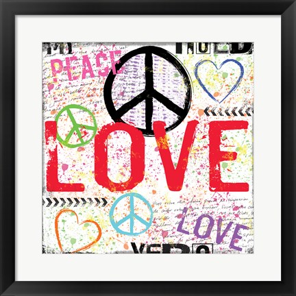 Framed Love and Peace 1 Print