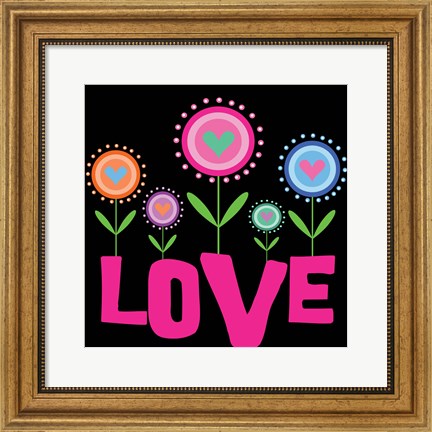 Framed Love Flowers Print