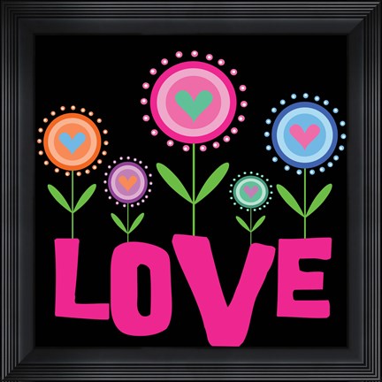 Framed Love Flowers Print