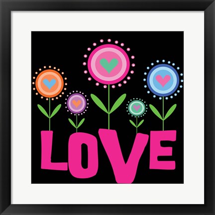 Framed Love Flowers Print