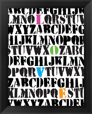 Framed Alphabet Love Print