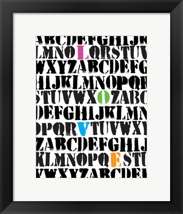 Framed Alphabet Love Print