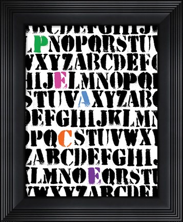 Framed Alphabet Peace Print