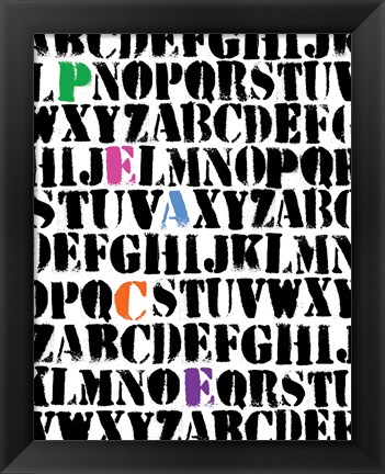 Framed Alphabet Peace Print