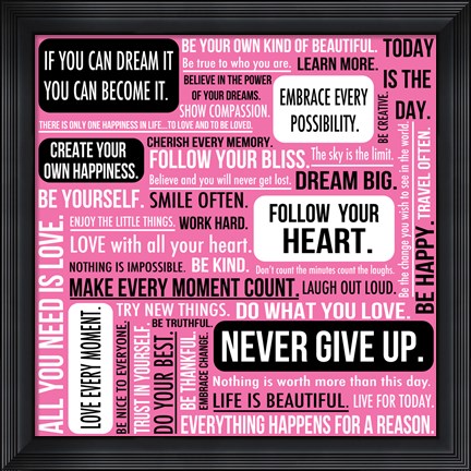 Framed Never Give Up 1 Print