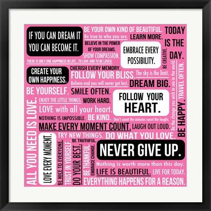 Framed Never Give Up 1 Print