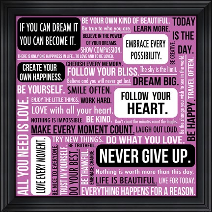 Framed Never Give Up 2 Print