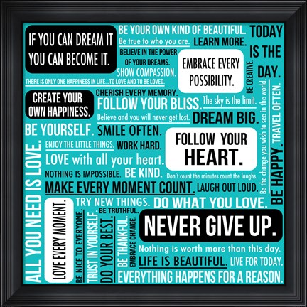 Framed Never Give Up 3 Print