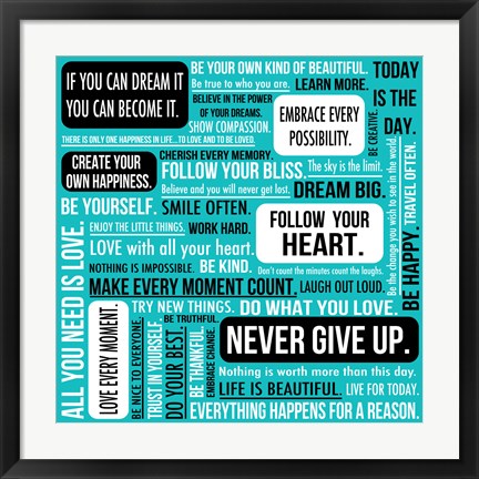 Framed Never Give Up 3 Print