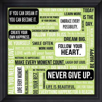 Framed Never Give Up 4 Print