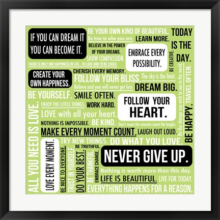 Framed Never Give Up 4 Print