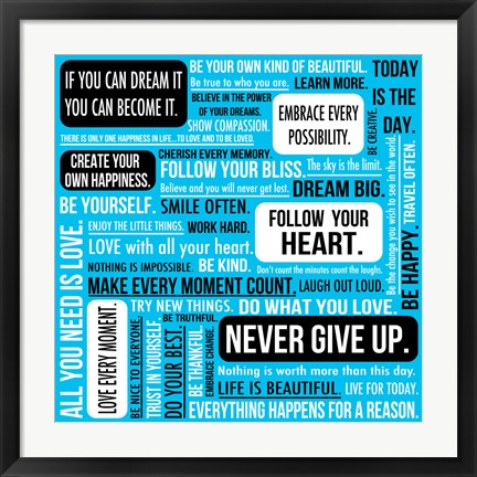 Framed Never Give Up 5 Print