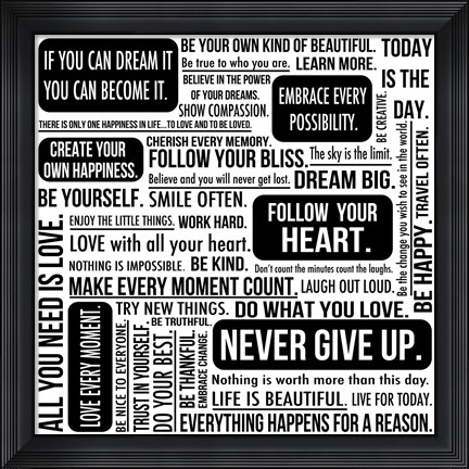 Framed Never Give Up 6 Print