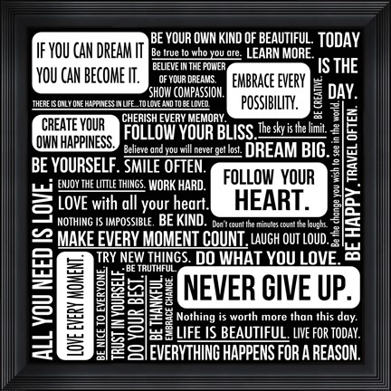Framed Never Give Up 7 Print