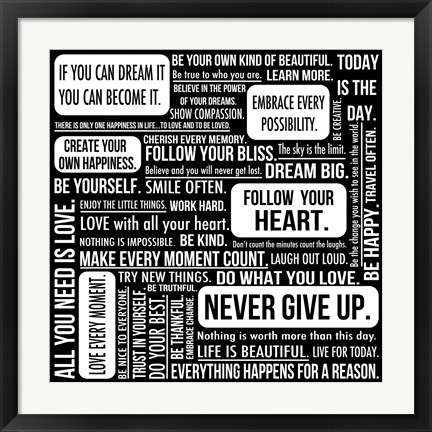 Framed Never Give Up 7 Print