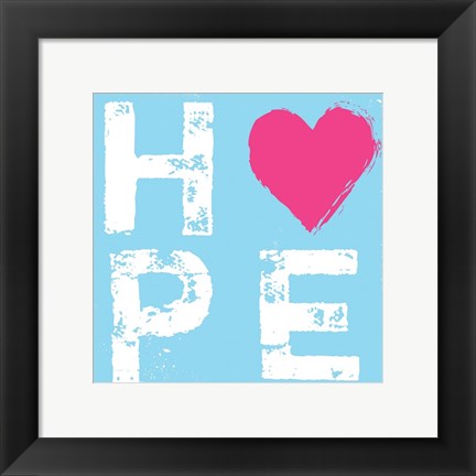 Framed Hope Blue Print