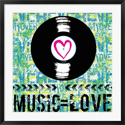 Framed Love - Music 2 Print