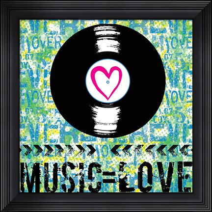Framed Love - Music 2 Print