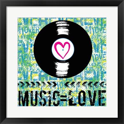 Framed Love - Music 2 Print