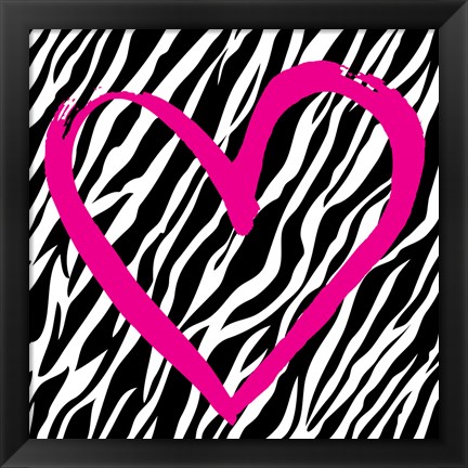 Framed Zebra Love Print