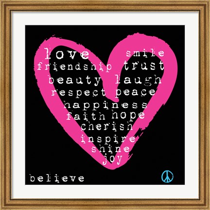 Framed Love Words Print