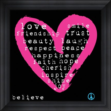 Framed Love Words Print