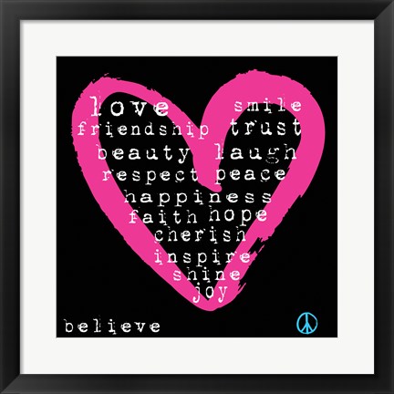 Framed Love Words Print