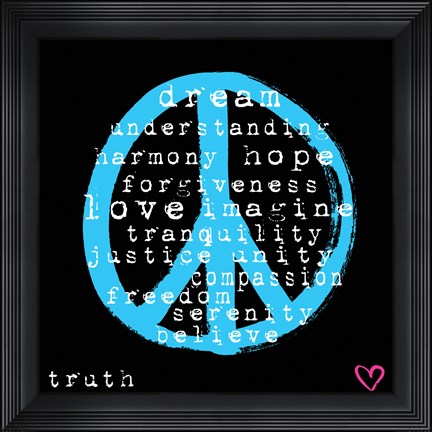 Framed Peace Words Print