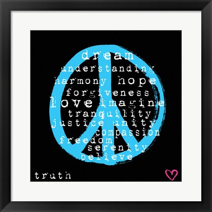 Framed Peace Words Print