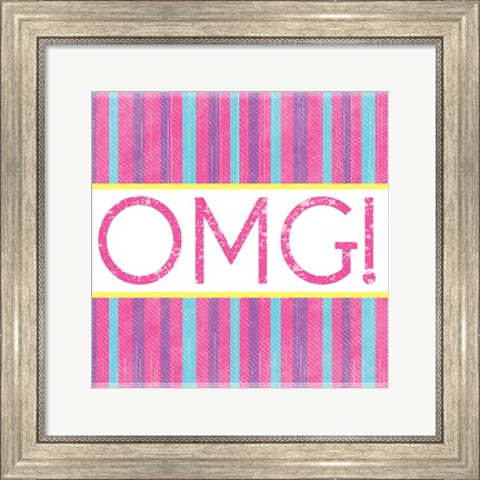 Framed OMG Stripes Print