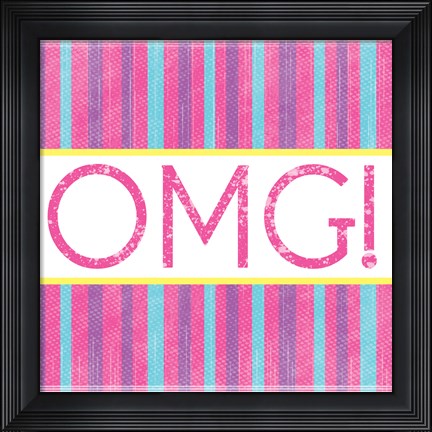 Framed OMG Stripes Print