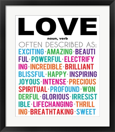 Framed Love Definition Print