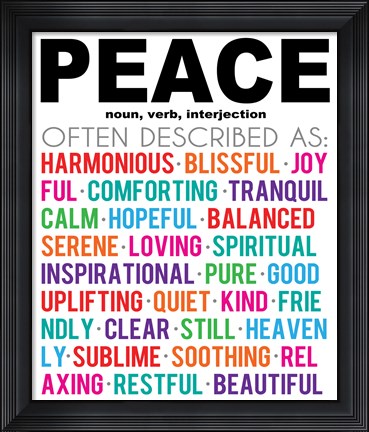 Framed Peace Definition Print