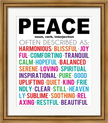 Framed Peace Definition Print