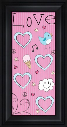 Framed Love Panel - Pink Print