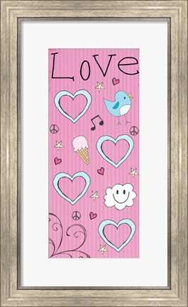 Framed Love Panel - Pink Print