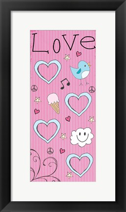 Framed Love Panel - Pink Print