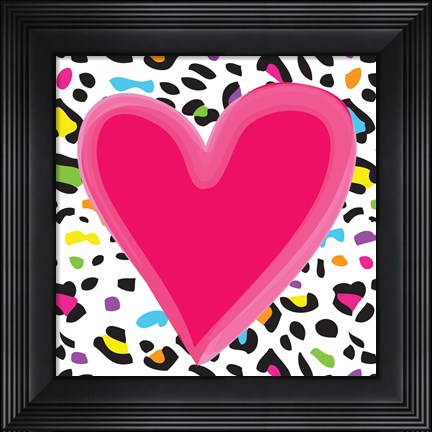 Framed Leopard Heart 1 Print