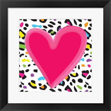 Framed Leopard Heart 1 Print
