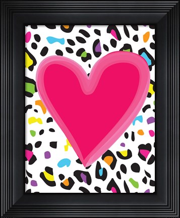 Framed Leopard Heart 2 Print