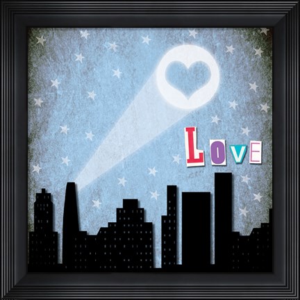 Framed Love Skyline Print