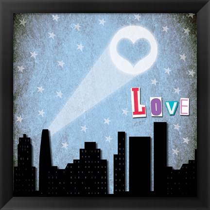 Framed Love Skyline Print